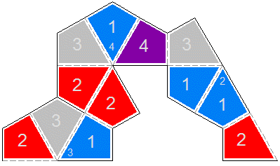 template for 12-leaf kite hexaflexagon, side a
