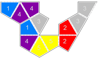 template for 12-leaf kite hexaflexagon, side b