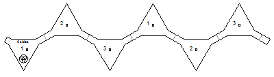 template for 6 sided point flexagon