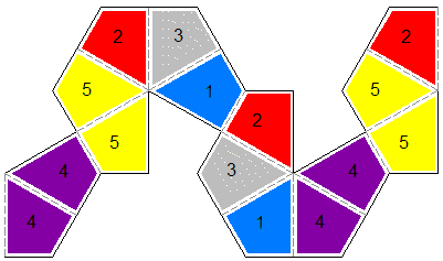 template for 6-sided kite hexaflexagon, side b