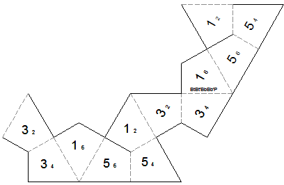 template for 6-sided kite tetraflexagon