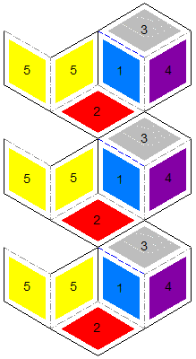 template for 6-sided rhombus hexaflexagon, side b