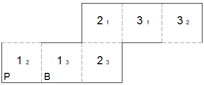 template for square tetraflexagon with generating sequence P