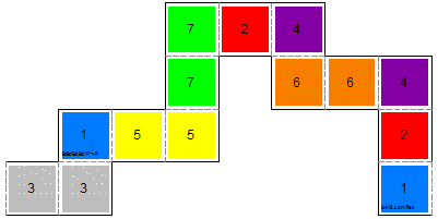 template for 7-sided square tetraflexagon, side a