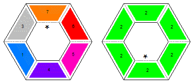 template for 5 pivot trapezoid flexagon, side b
