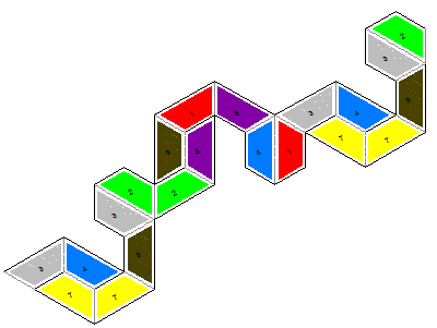 template for 7 sided trapezoid flexagon, side a