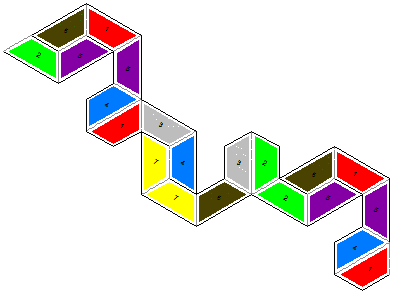 template for 7 sided trapezoid flexagon, side b