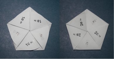 initial arrangement for 8 sided pentaflexagon