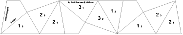 net for hexagonal enneaflexagon with 3 sides