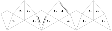 net for hexagonal enneaflexagon with 4 sides