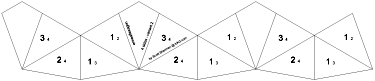 net for hexagonal enneaflexagon with 4 sides