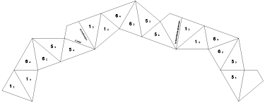 net for hexagonal enneaflexagon with 6 sides