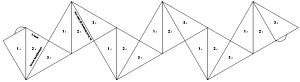 net for bronze hexaflexagon with 6 sides