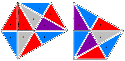 net for bronze hexaflexagon with 6 sides