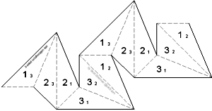 net for star octaflexagon with 3 sides