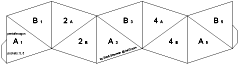 net for pentaflexagon with 4 full sides