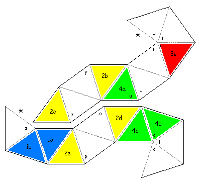 pentaflexagon pyramid shuffle 1, side a
