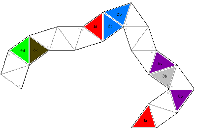 pentaflexagon pyramid shuffle 2, side a