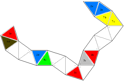 pentaflexagon pyramid shuffle 2, side b