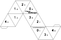 net for equilateral triangle tetraflexagon with 5 sides